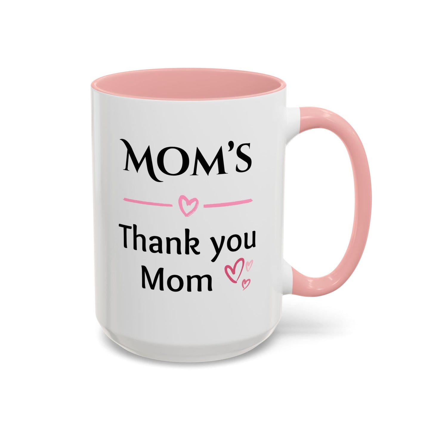 Cozy Accent Coffee Mug, 8 colors | Perfect Gift for Mom, saying, “Hugs solve most problems”, and a Thank you message face her!