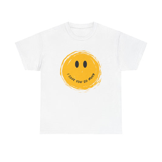 Sunny Smiley Face Remix Design Unisex Heavy Cotton Tee
