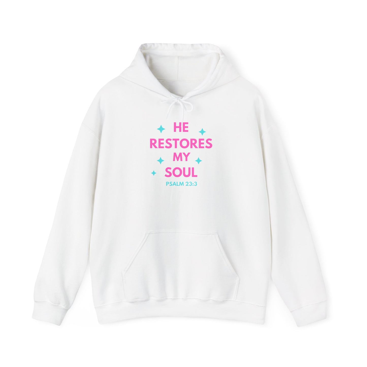 Inspirational Hoodie: He Restores My Soul, Relaxed Fit Sweatshirt