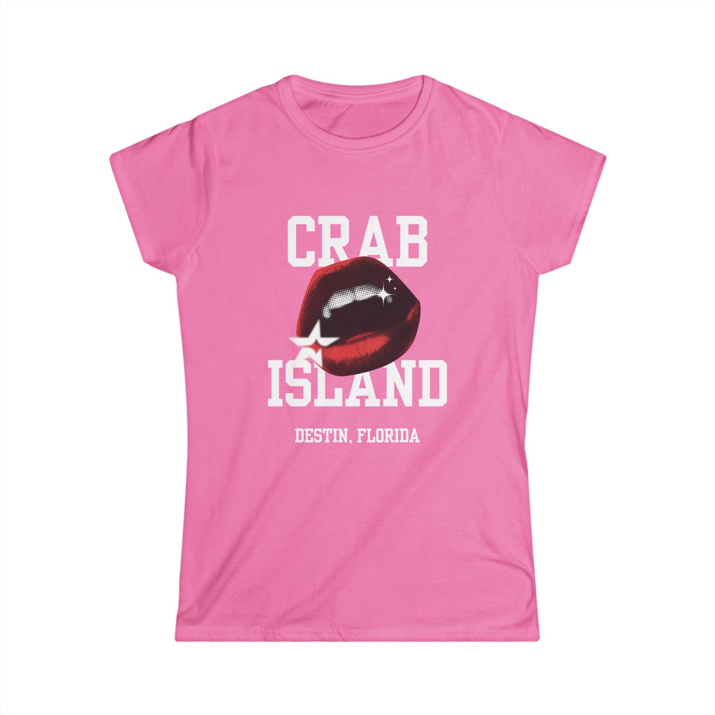 Crab Island Women's Softstyle Tee - Biten by Me Brand - Destin, Florida
