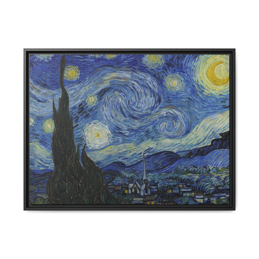Canvas Framed Print Art - Starry Night, Vincent van Gogh Painting