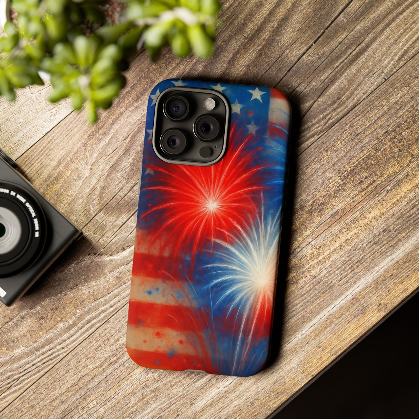 Patriotic Phone Case with Fireworks Design | Tough Cases, USA Holiday, Independence Day, Gift for Friends, Custom Cell Cover