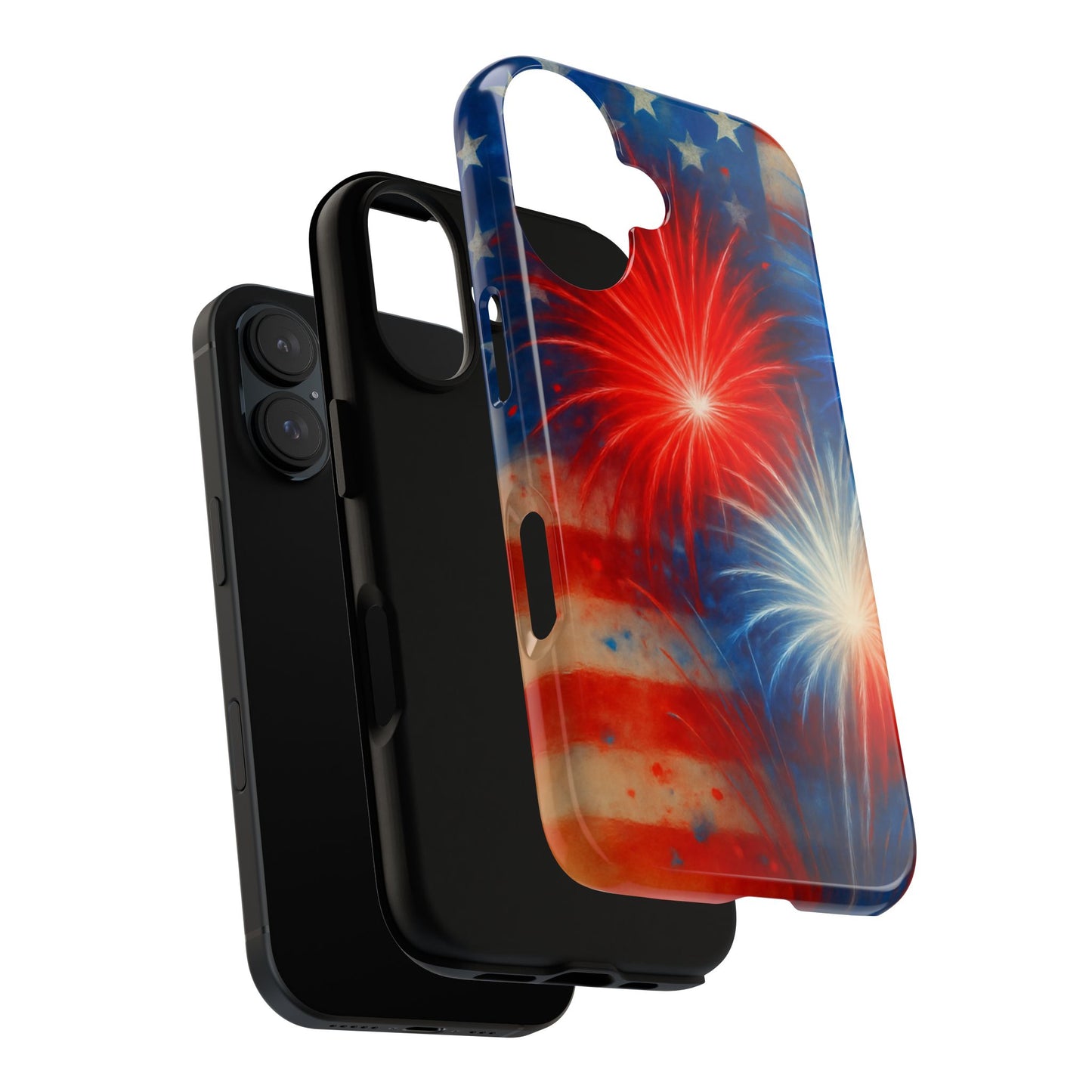 Patriotic Phone Case with Fireworks Design | Tough Cases, USA Holiday, Independence Day, Gift for Friends, Custom Cell Cover