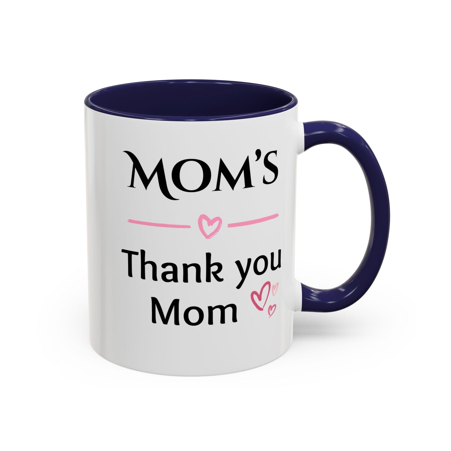 Cozy Accent Coffee Mug, 8 colors | Perfect Gift for Mom, saying, “Hugs solve most problems”, and a Thank you message face her!