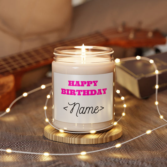 Personalized Birthday Scented Soy 9 oz Candle | Custom Gift