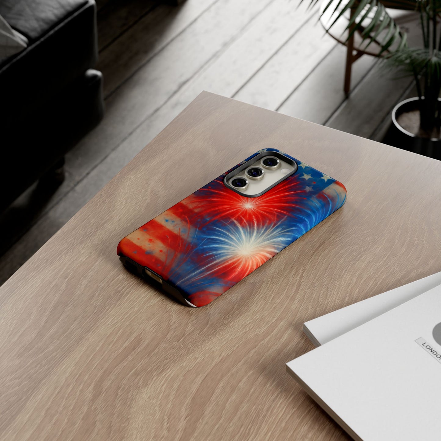 Patriotic Phone Case with Fireworks Design | Tough Cases, USA Holiday, Independence Day, Gift for Friends, Custom Cell Cover