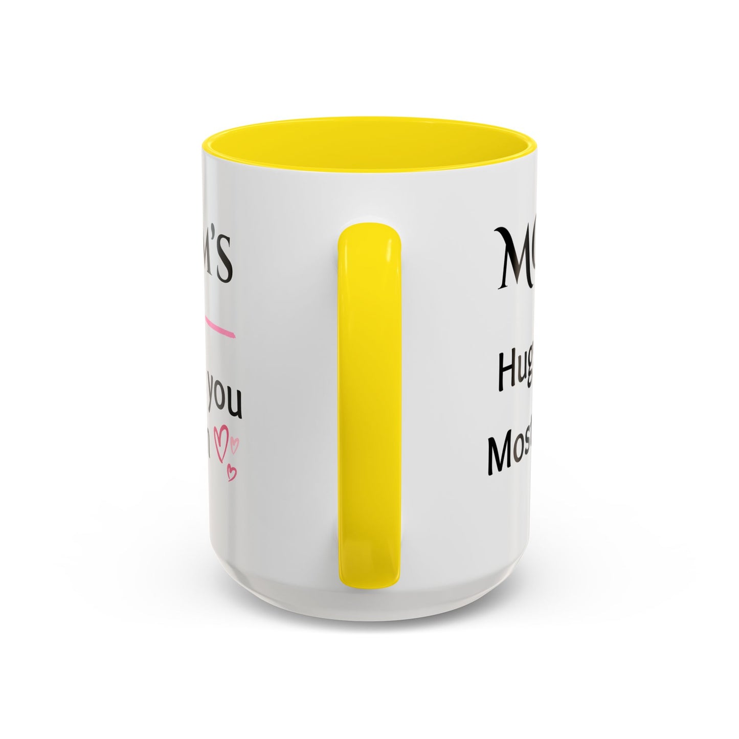 Cozy Accent Coffee Mug, 8 colors | Perfect Gift for Mom, saying, “Hugs solve most problems”, and a Thank you message face her!