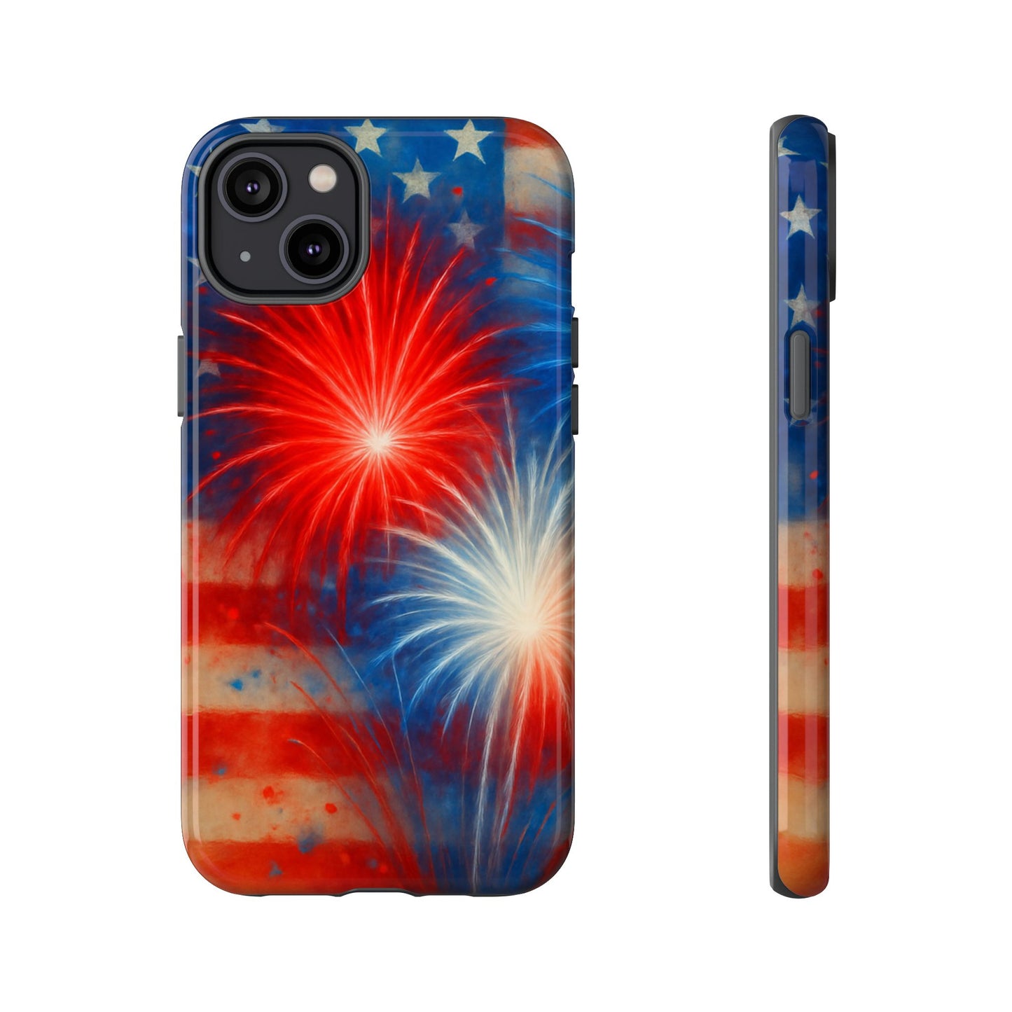 Patriotic Phone Case with Fireworks Design | Tough Cases, USA Holiday, Independence Day, Gift for Friends, Custom Cell Cover
