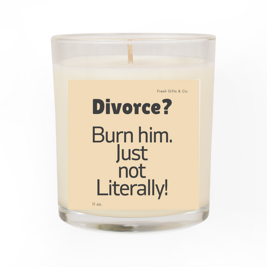 Divorce Humor Glass Candle | 11oz, Funny Gift for Her, Self-Care Candle, Humor Candle for Friends, Divorce Party Decor