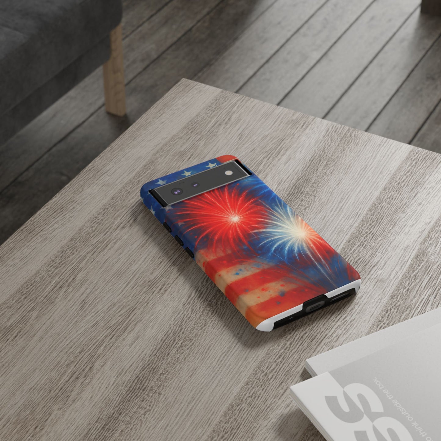 Patriotic Phone Case with Fireworks Design | Tough Cases, USA Holiday, Independence Day, Gift for Friends, Custom Cell Cover