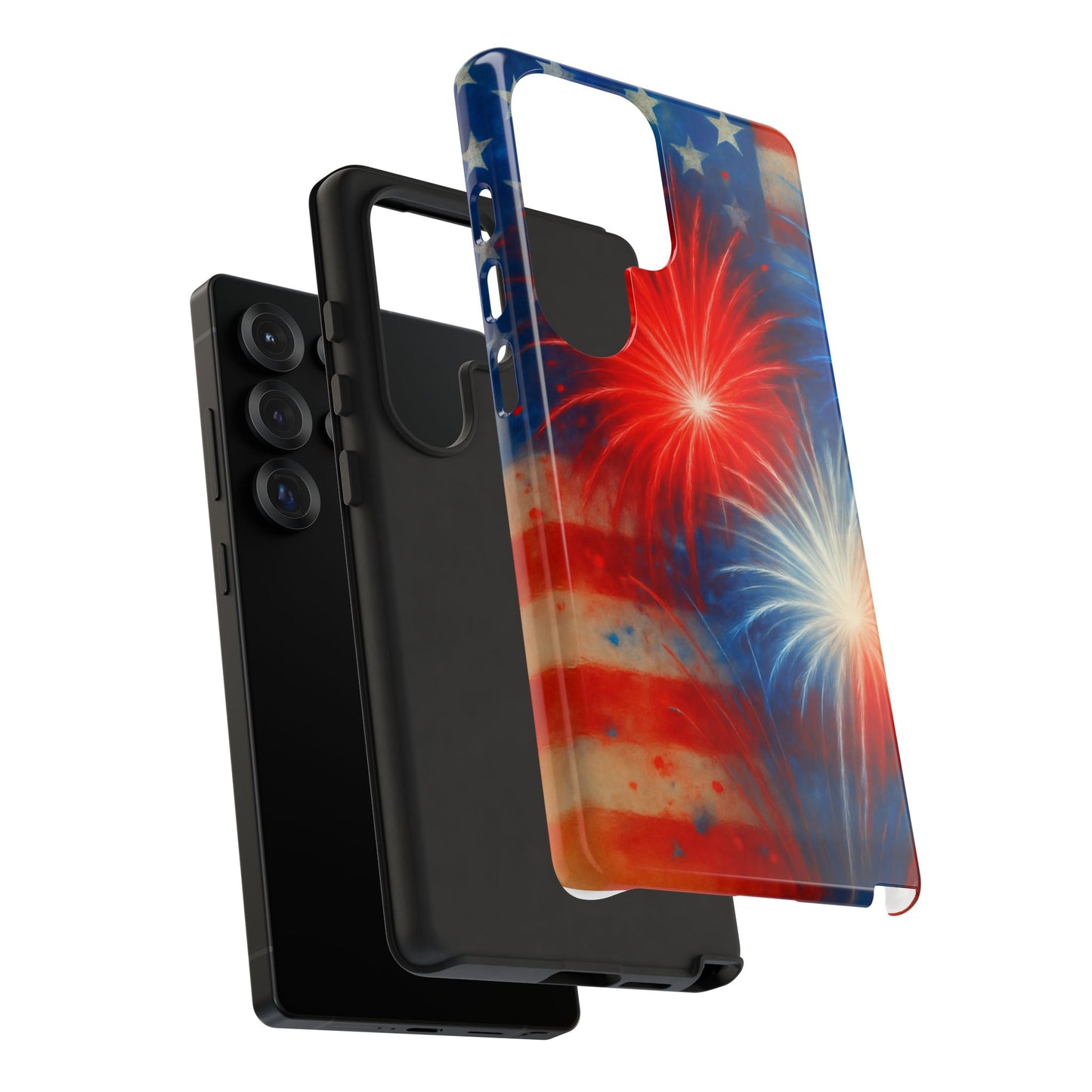 Patriotic Phone Case with Fireworks Design | Tough Cases, USA Holiday, Independence Day, Gift for Friends, Custom Cell Cover
