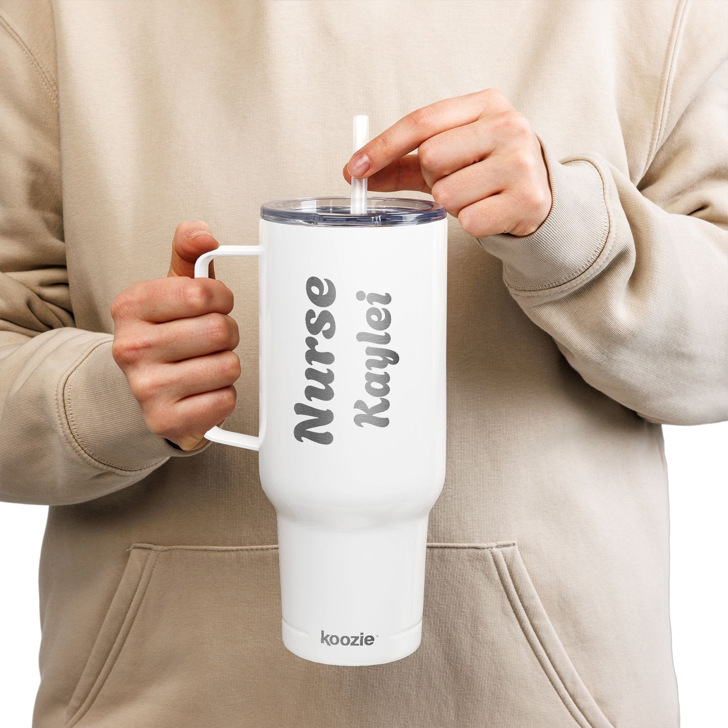 Personalized 40oz Insulated Tumbler for Nurses, Custom Engraved Drinkware, Gift for Healthcare Workers, Travel Mug for Hot/Cold Beverages, Custom Engraved Insulated Tumbler
