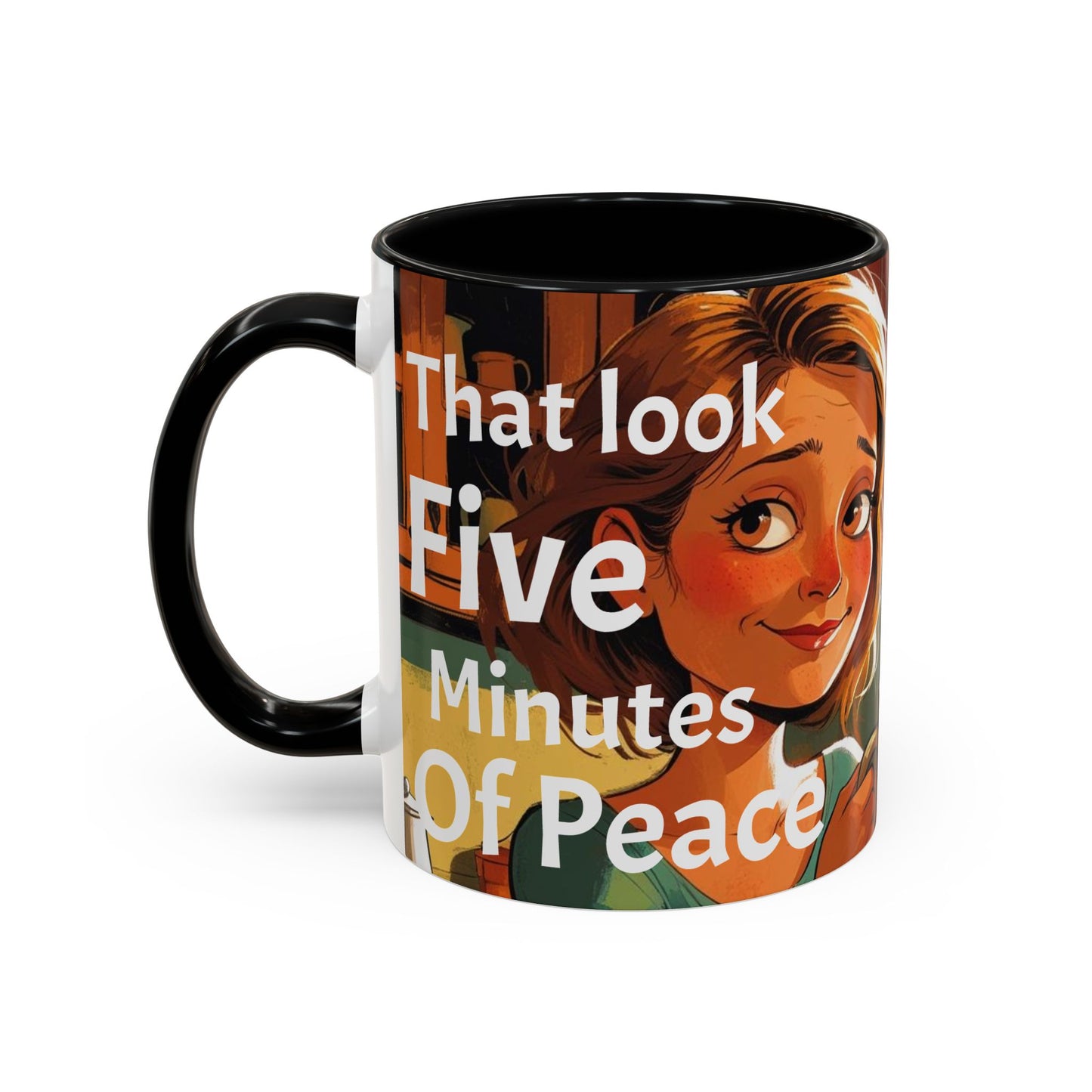 Cozy Accent Coffee Mug | Perfect for Home, Gift, saying, “That look, five minutes of peace”