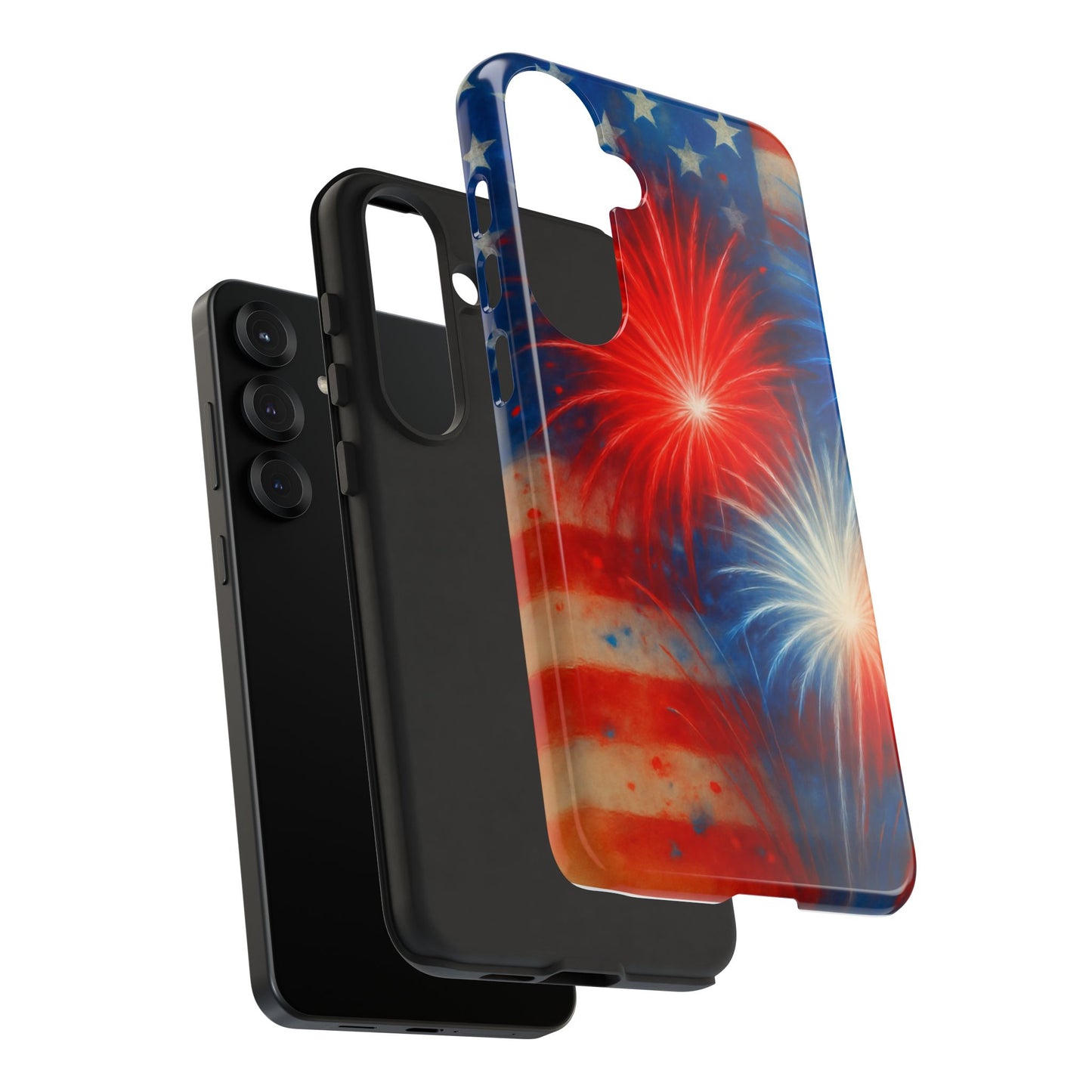 Patriotic Phone Case with Fireworks Design | Tough Cases, USA Holiday, Independence Day, Gift for Friends, Custom Cell Cover
