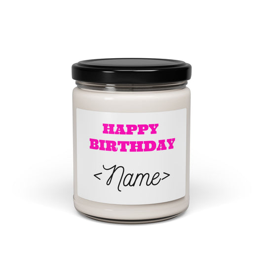 Personalized Birthday Scented Soy 9 oz Candle | Custom Gift