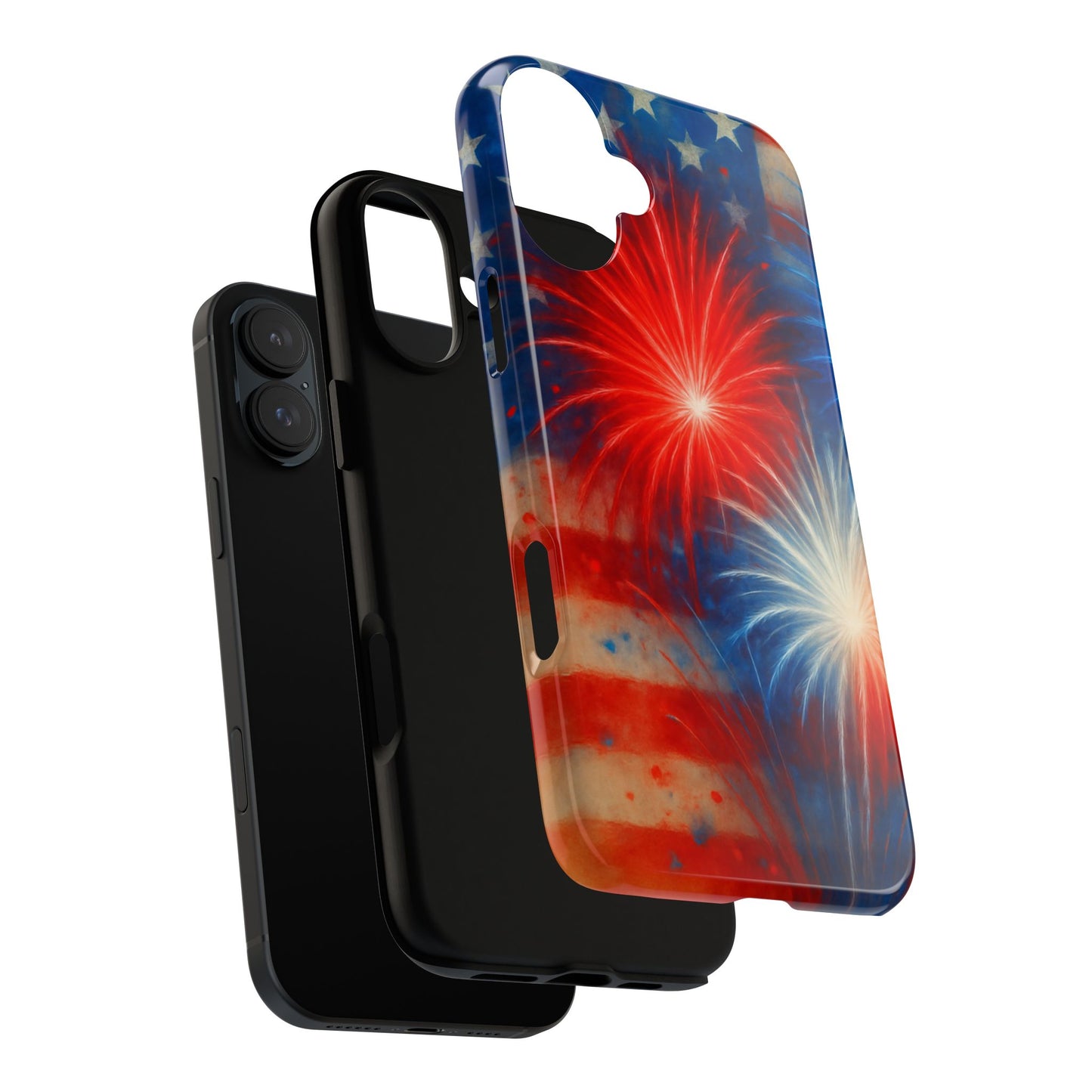 Patriotic Phone Case with Fireworks Design | Tough Cases, USA Holiday, Independence Day, Gift for Friends, Custom Cell Cover
